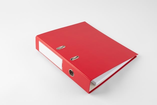 Vibrant Red Binder On A Clean Surface